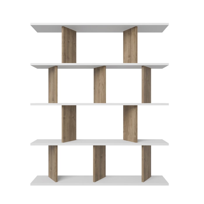Hanah Home Grace Estantería Blanco y Nogal